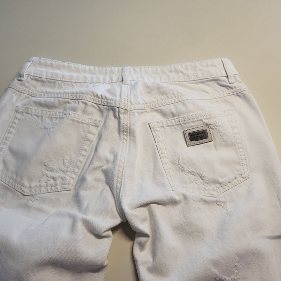 Dolce & Gabbana White Distressed Skinny Jeans Cute Fit - Sz 40